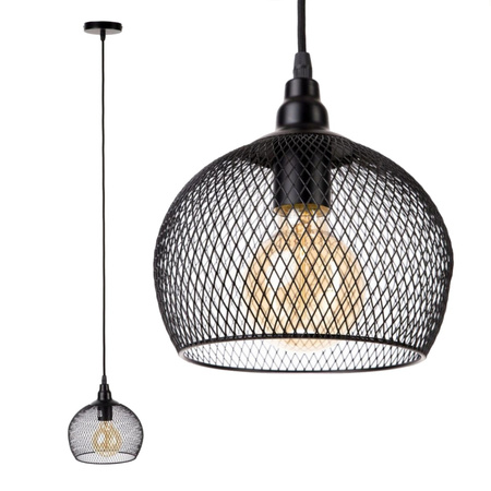 Stropní závěsná lampa Loft Wire Grid Black Hanging for LED E27 Sphere