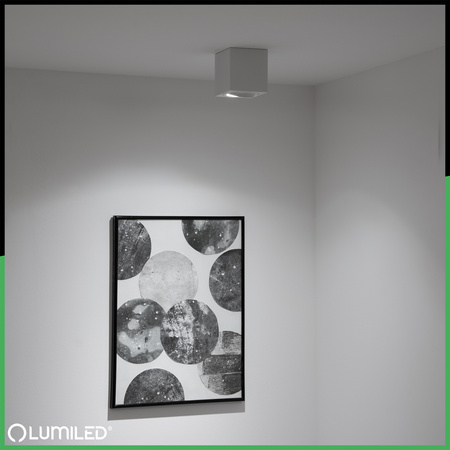 Povrchové Halogenové svítidlo GU10, SPOT TUBA 84mm Nastavitelná Čtvercová Bílá AMAT-M LUMILED