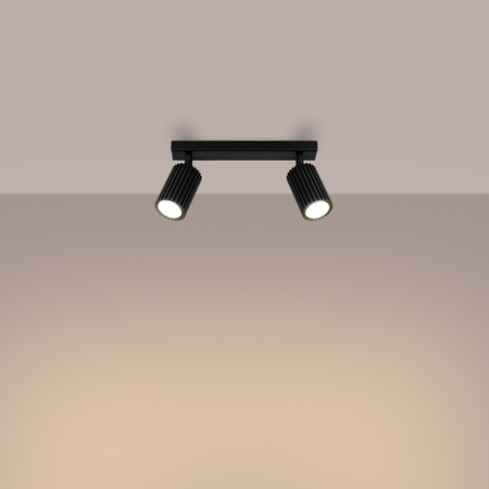 Bodové reflektorové stropní svítidlo Tuba 2x GU10 Black Carbon Deep Space SL.1580 Sollux