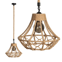 BOHO pletená jutová závěsná lampa Lustr pro LED E27 PIPE