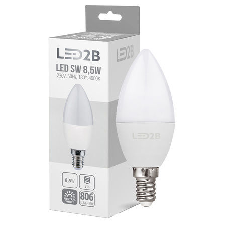 LED žárovka E14 Ball 9W 806lm 4000K Neutral 180° LED2B Kobi