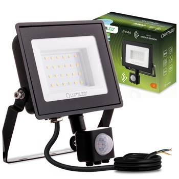 LED Reflektor snímač pohybu 30W, 6500lm 6500K IP44 Černá ZUNA2 LUMILED
