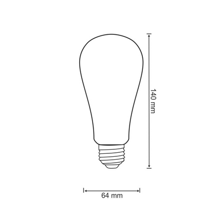 LED žárovka E27 ST64 4W = 30W 320lm 2200K Warm 360° Filament GOLDLUX (Polux)