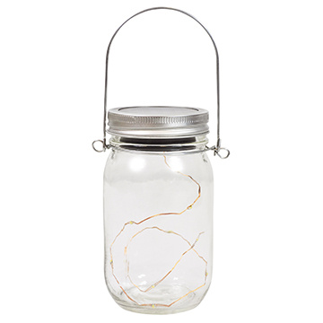 LED lucerna Solar Garden Jar Hanging Glass