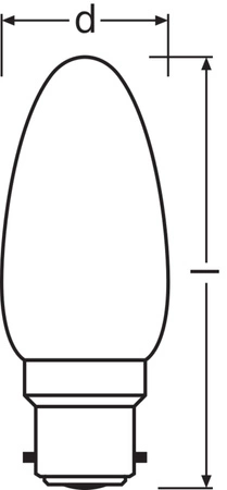 LED žárovka B35 B22d 4W = 40W 470lm 2700K teplá bílá FILAMENT LEDVANCE