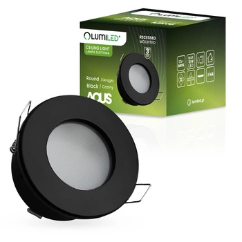 Halogenová Osvětlení Podhledová Koupelnová Hermetická GU10, IP44 Stálá Černá AQUS LUMILED