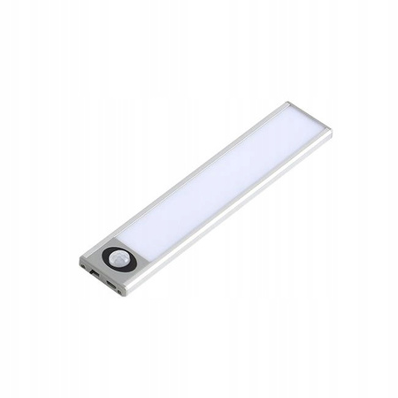 LED lišta na nábytek pod skříňovou lampu 1W 4500K 20cm s pohybovým senzorem stříbrná