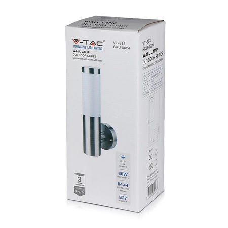 Nástěnná nástěnná lampa E27 Mléčný odstín VT-833 V-TAC