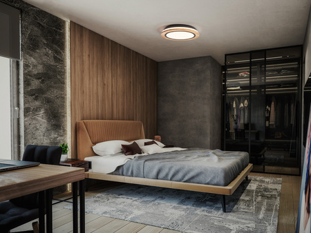 Plafond LED svítidlo pro povrchovou montáž 24W 1250lm RGB CCT stmívatelné 40cm hnědé SMART+ WiFi Orbis Ledvance