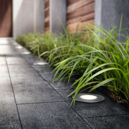 LED zahradní lampa na zem MOSS myGarden 3W 2700K IP67 kulatá stříbrná PHILIPS