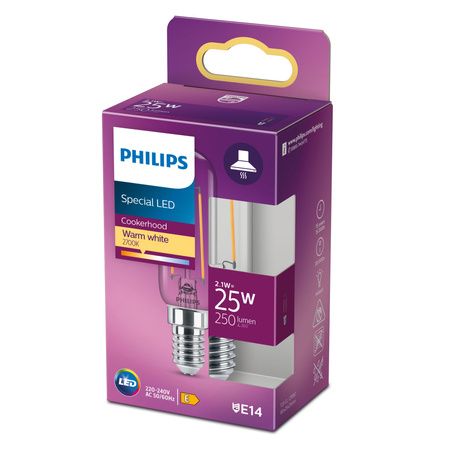 LED žárovka E14 T25 2.1W = 25W 250lm 2700K Teplá bílá Filament PHILIPS
