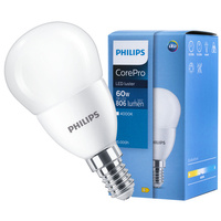LED žárovka E14 7W = 60W 806lm 4000K Neutrální bila BALL PHILIPS