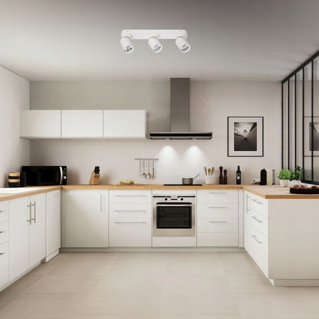 TIMO stropní nástěnné svítidlo nástěnné reflektorové svítidlo pohyblivé halogenové svítidlo 3xGU10 bílé LVT