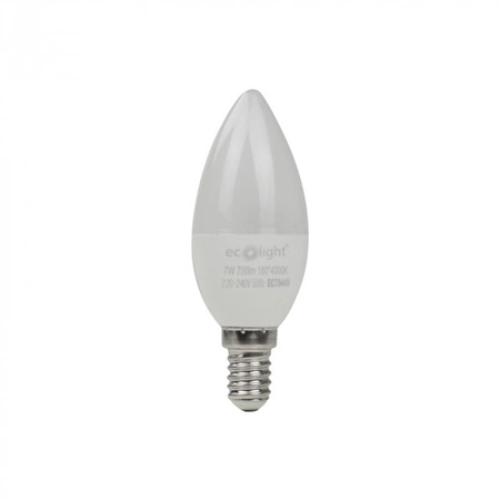 LED žárovka Candle B37 E14 7W 630lm 4000K Neutral Ecolight