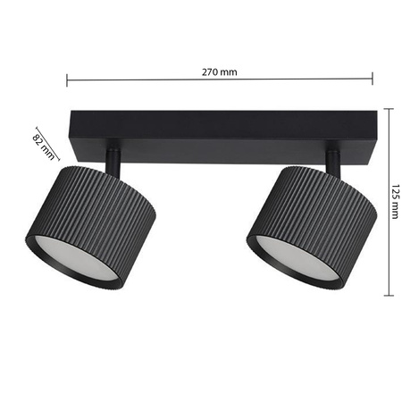 Bodové stropní svítidlo Tuba Reflektor Halogenové svítidlo 2x GX53 Moving Black Orbin Masterled