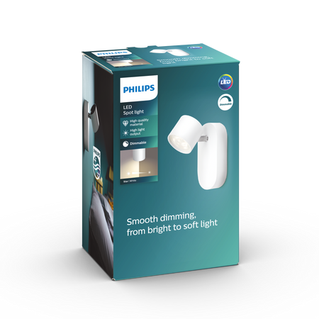 LED STAR stropní svítidlo 4,5W 2700K stmívatelné reflektorové svítidlo pohyblivé bílé PHILIPS