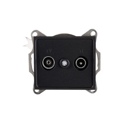 Zásuvka televizní antény čtvercová černá LOGI Kanlux