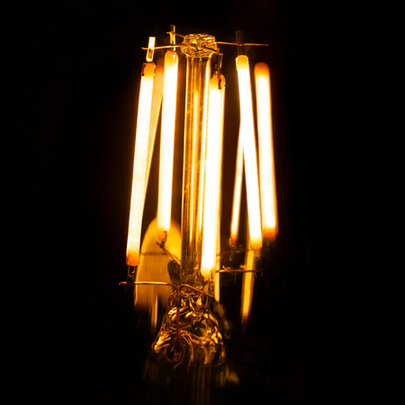 6x Žárovka LED Edison E27, ST64 6W = 50W 420lm 2200K Teplá bílá 360° Filament Smokey LUMILED