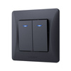 2gangový 2cestný spínač s osvětlením 10A Povrchová montáž černá BINERA VIDEX