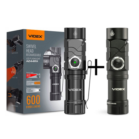 Balíček 2 LED svítilen Videx A244RH – 10W, Vodotěsné, 600lm, Akumulátorové
