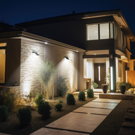 Solární zahradní venkovní nástěnná lampa 6500K Cold se senzorem pohybu a soumraku IP44 Black Lumina Kobi