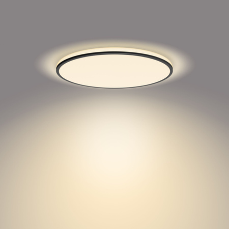 Plafond LED lampa pro povrchovou montáž OZZIET 22W 2700K 40cm černá kulatá PHILIPS