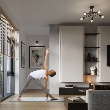 Lustr BELUCI 5S 5xE14 černý Moderní stropní svítidlo SOLLUX