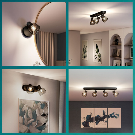 Stropní světlo Reflektor Plafond 3x E14 LED Black Sleet Philips