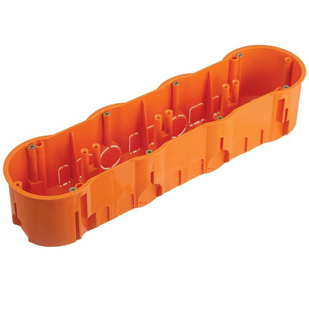 Čtyřnásobná hluboká elektrická zapuštěná instalační krabice 4x68 se šrouby PAWBOL