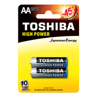 TOSHIBA HIGH POWER LR6 AA 1.5V alkalické baterie Blistr po 2 kusech