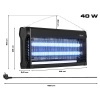 Insekticidní lampa Elektrická past 180m2 40W na mouchy komáry hmyz VAYOX