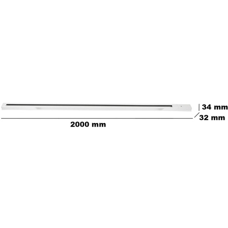 Přípojnice Bílá třífázová hliníková lišta pro kolejová bodová světla 200 cm