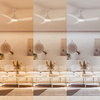 Stropní ventilátor 28W LED stropní svítidlo 24W 2650lm 3000/4300/6500K CCT White + Pilot Olas Philips