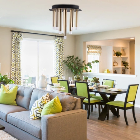 Stropní svítidlo pro povrchovou montáž 9x G9 Black Gold Glam Sanico Goldlux