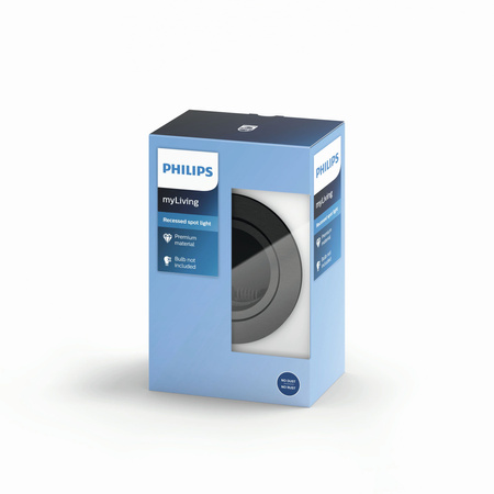 Zásuvné halogenové svítidlo DONEGAL GU10 Round Movable Grey PHILIPS