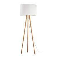 TOKYO Stojací stojací lampa Stínidlo bílé a dřevěné skandinávské borovice E27 5287 TK Lighting