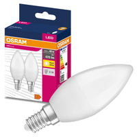 2x LED žárovka E14 B35 4.9W = 40W 470lm 2700K Teplá bílá 220° OSRAM HODNOTA
