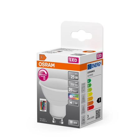 GU10 LED žárovka 4.5W = 25W 250lm RGBW 120° OSRAM Star Pilot