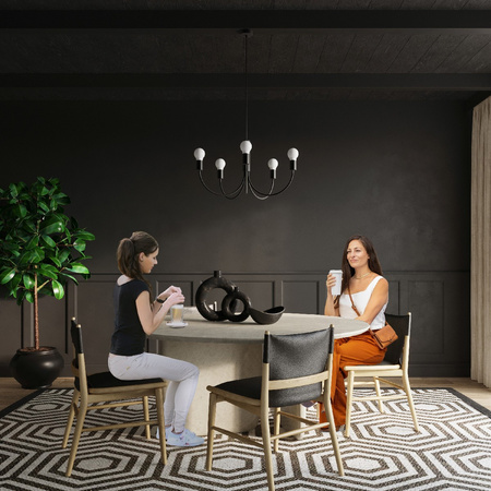 LED PICCOLO Závěsné stropní svítidlo 3xE27 Lustr černý SOLLUX