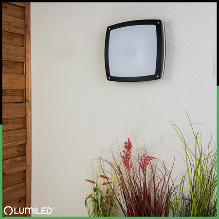 Zahradní nástěnná lampa stropní, 2x E27 čtvercové LARIS LUMILED