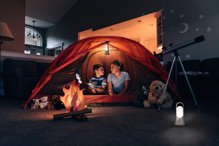 LED stojací lampa 0.65W baterie 6V 4000K Neutrální bila přenosná s pohybovým a soumrakovým senzorem 21cm NIGHTLUX LANTERN LEDVANCE