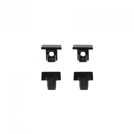 Zapuštěný hliníkový LED profil Black 2m se stínítkem z mléčného skla pro LED pásky + krytky Ecolight PW series