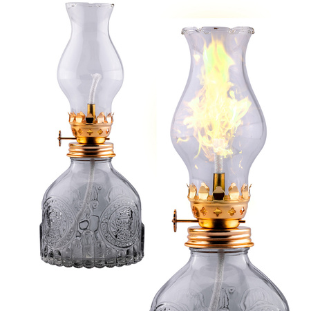 Kouřová zahradní olejová lampa 17,5 cm s knotem