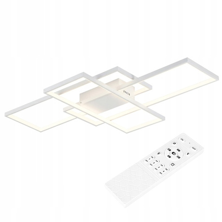 Geometrické stropní svítidlo PLAFON LED lustr 130W 3000K-6500K bílá + dálkový ovladač