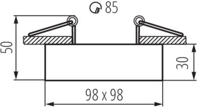 Kruhové stropní bodové svítidlo nastavitelné GU5.3 GU10 Square Black Mini Kanlux