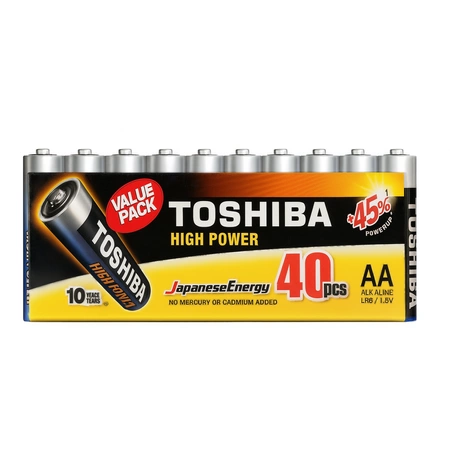 Toshiba Alkalické baterie Fingers AA LR6 R6 1,5V Super Power 40 ks.