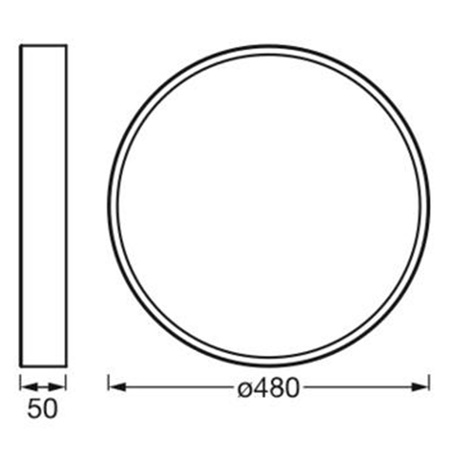 Stropní svítidlo LED 48cm Plafond Black 36W 3000K Warm LEDVANCE