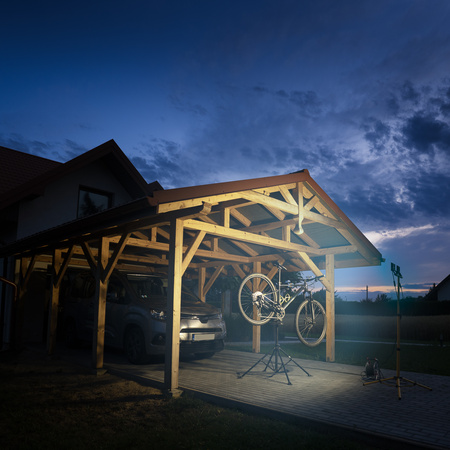 LED reflektor ZUNA2 Halogenová lampa 2x 20W 6500K na stojanu + kabel + hermetický konektor LUMILED