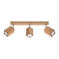 Stropní svítidlo KEKE 3xGU10 Reflektorové halogenové svítidlo 45cm Dub SOLLUX