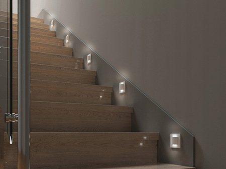 Schodišťové světlo LED 1,5W 30lm 3000K teplá bílá Square Black Erinus Kanlux